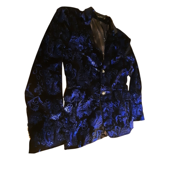 Elegant Women's Black and Blue Blazer - Picture 8 of 14